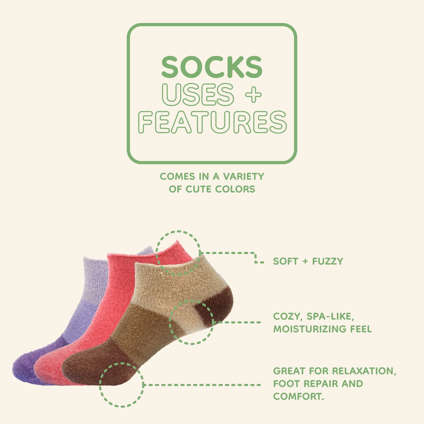 BambooMN Women's Small Fuzzy Soft Aloe Infused Nylon Spa Socks, Assortment 90, 4 Pairs
