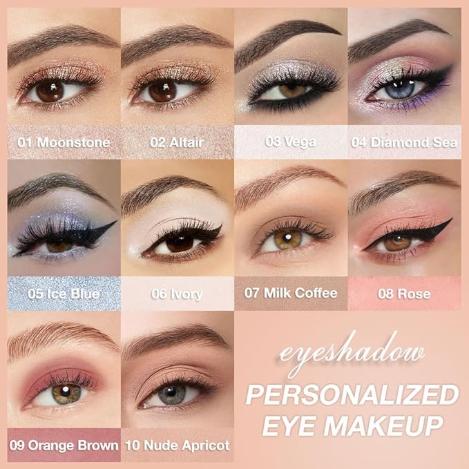 Single Cream Eyeshadow,Peach Pink Shimmer Eye shadow Pallette,Long Lasting Glitter Eyeshadow,Soft Shimmer Eye Makeup,Vegan & Cruelty-Free Mini Eye shadow for Brown Blue Green Eyes. 03#