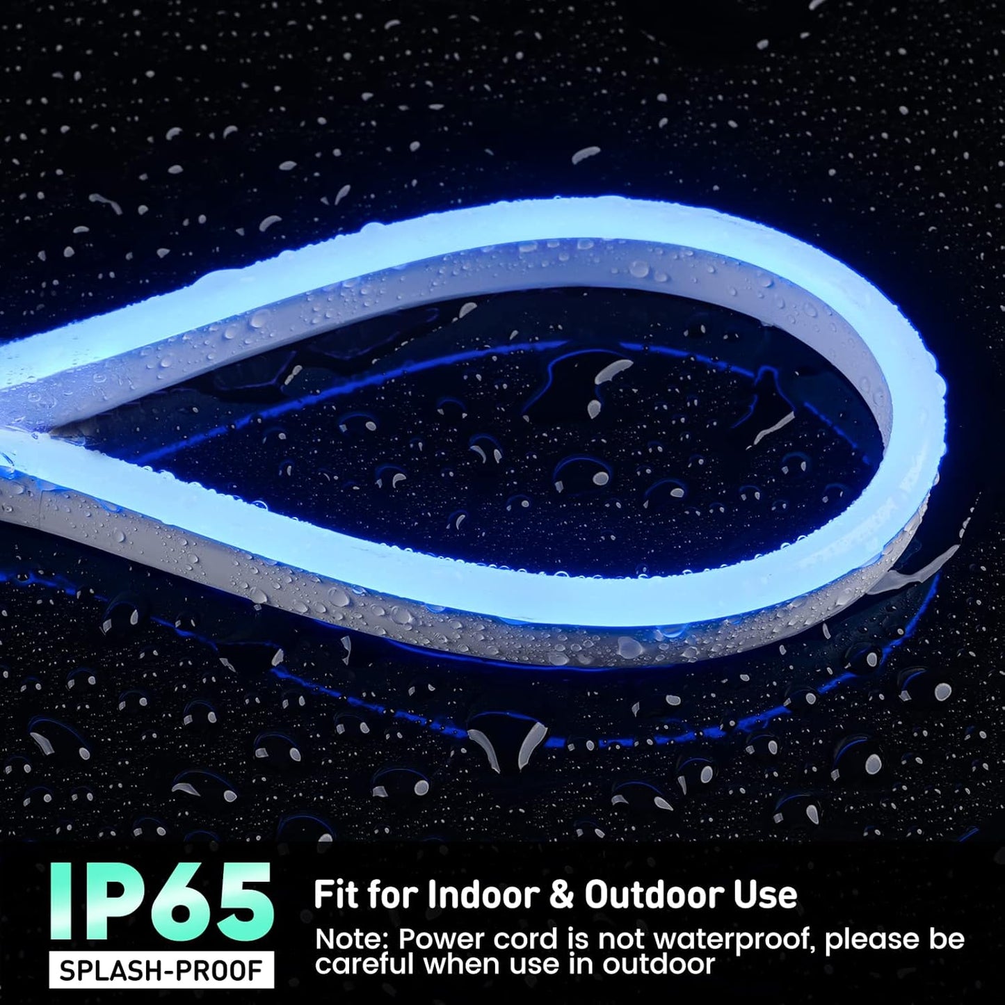GZBtech Flexible LED Neon Rope Lights 16.4FT,AC 110-120V Waterproof Neon Strip Light, 120LEDs/M Cuttable Connectable Rope Lighting for Indoor Outdoor Home Decor/Commercial Building Use-Blue 5M