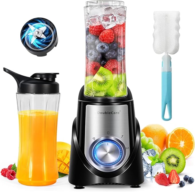 Blender for Smoothies,32,000 RPM Smoothie Blender, Personal Blenders with 6 Sharp Blade,with 20oz Portable Cup and To-Go Lids, Self Cleaning,Portable Juicer for Ice Crushing & Milkshakes