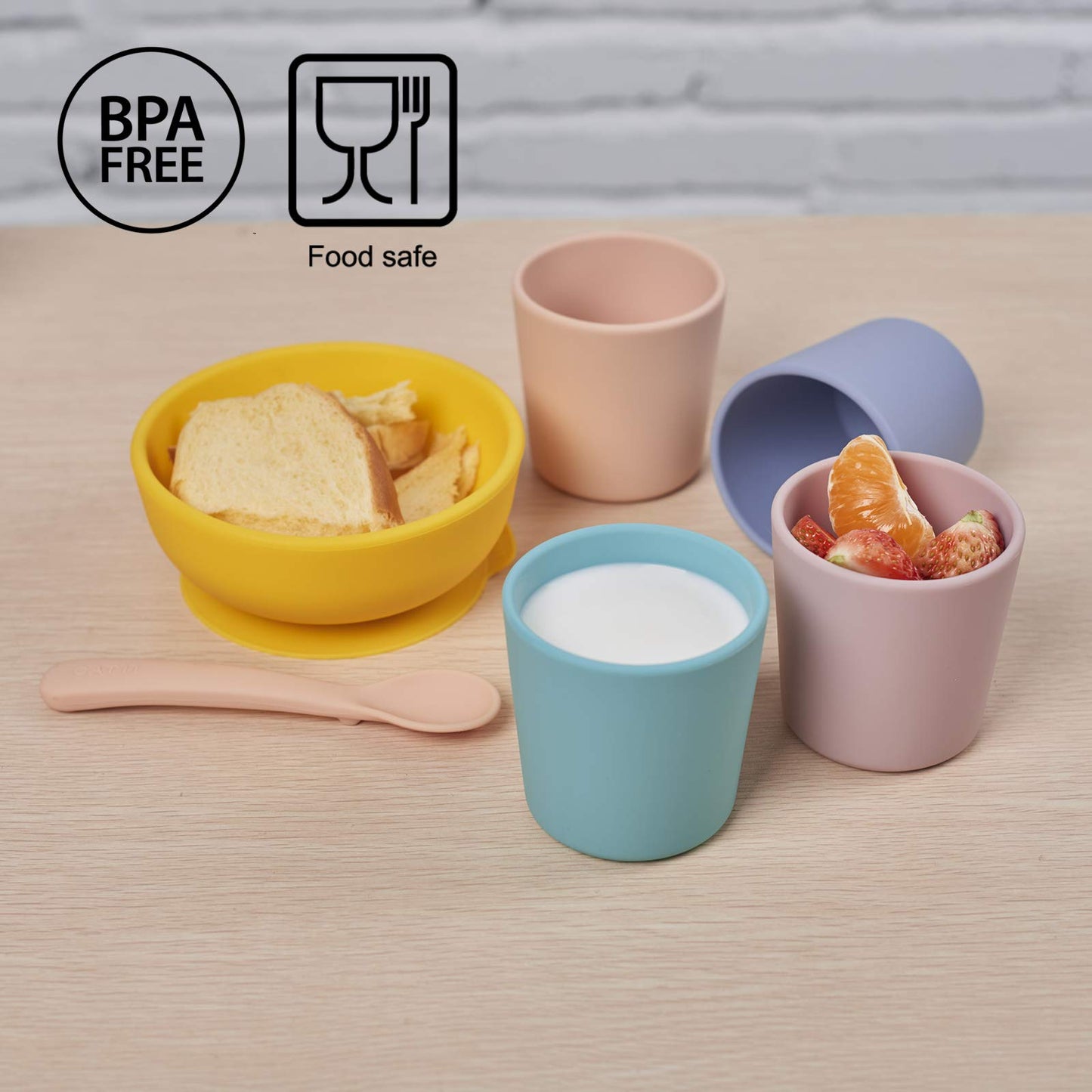 Catii Silicone Toddler Cup 5 oz, First Open Cup for Toddlers 1-3 years old, Unbreakable, Non-Smell, Anti-Slip, Dishwasher Safe (Grey)
