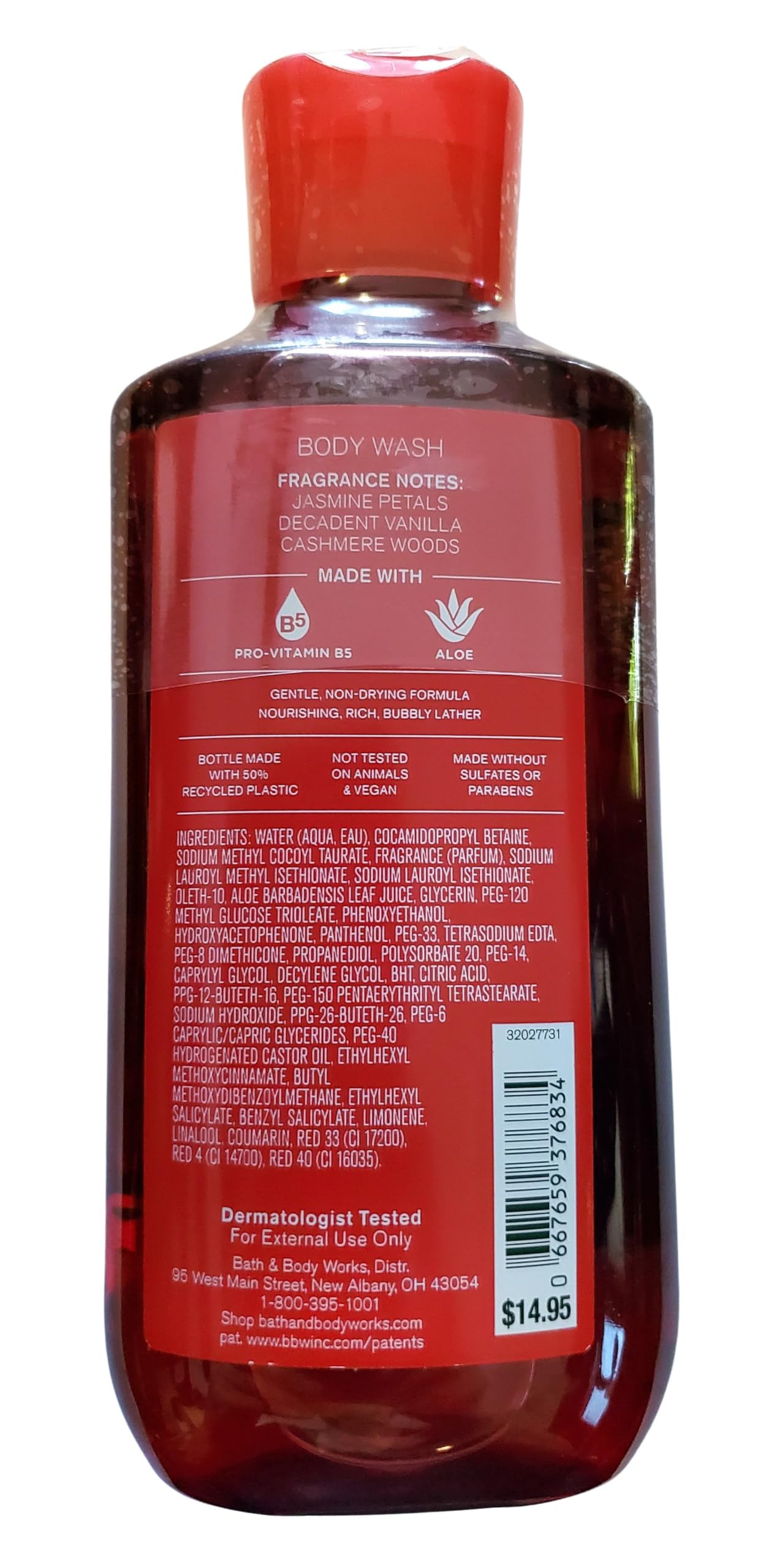 Bath & Body Works Forever Red Vanilla Red Body Wash Gel 10 Ounce