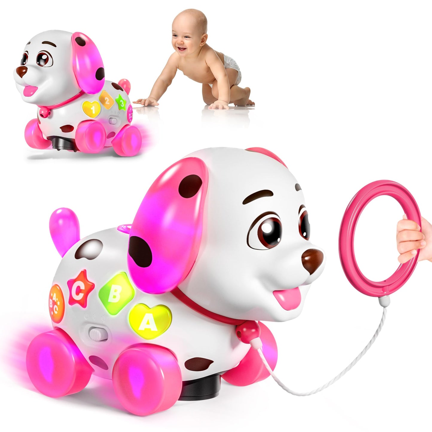 Musical Toys for 1 Year Old Girl Gifts, Baby Toy 6-12-18 Months, First 1st Birthday Girl Boy Gifts for 1 Year Old Boy Toy, Bilingual Learning Educational Puppy for 7 8 9 10 Months Presents