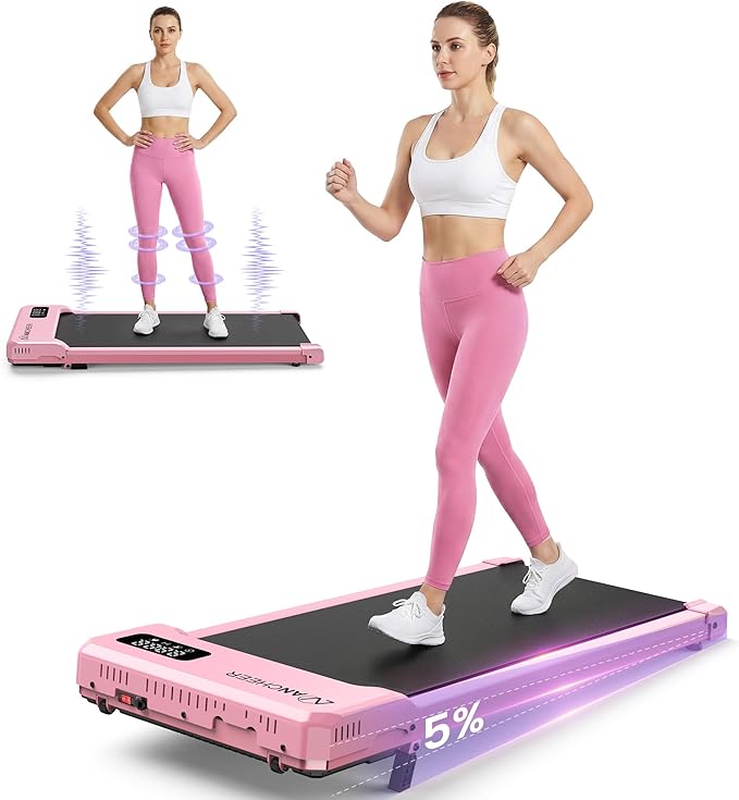 Small Walking Pad Treadmill with Incline - Under Desk Treadmill with Vibration Massage Plate, 2.5HP Compact Portable Tread...
