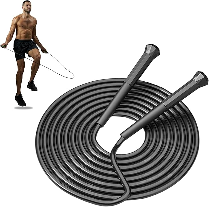 10 ft Speed Jump Rope with Handle, Adjustable Skipping Rope for Men Women, 3 oz Ultra-light Professional Fitness Boxing Cr...