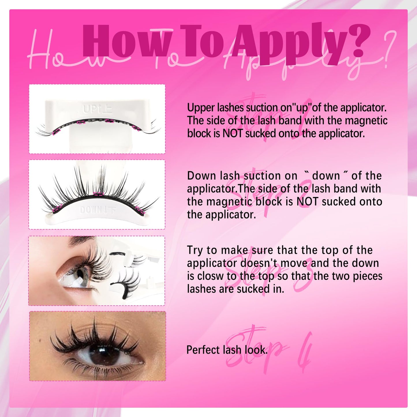 Veleasha Magnetic Eyelashes Manga Lashes Spiky Lash Magnetic Lashes with Applicator Natural Look Reusable No Glue Easy to Apply