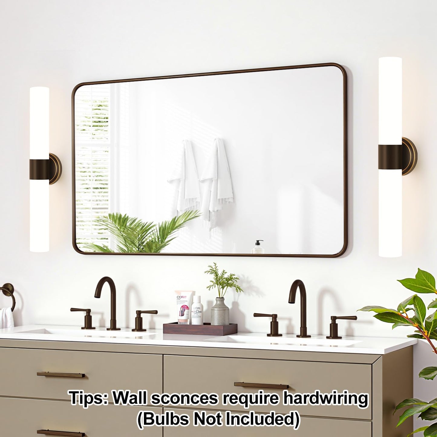 Wall Sconces Set Of Two  Modern Bathroom Sconces Wall Lighting With Milky White Glass  Brown Sconces Wall Decor Set Of 2 For Bathroom Mirror Bedroom Living Room Hallway