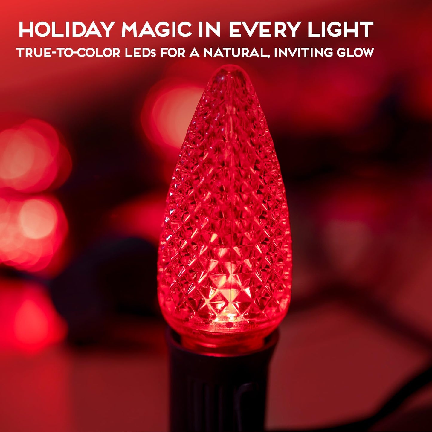 Hlo Lighting C9 Christmas Lights Set Of 25 Red Led Bulbs For Indoor & Outdoor Use, Durable Acrylic, Model 680912047739