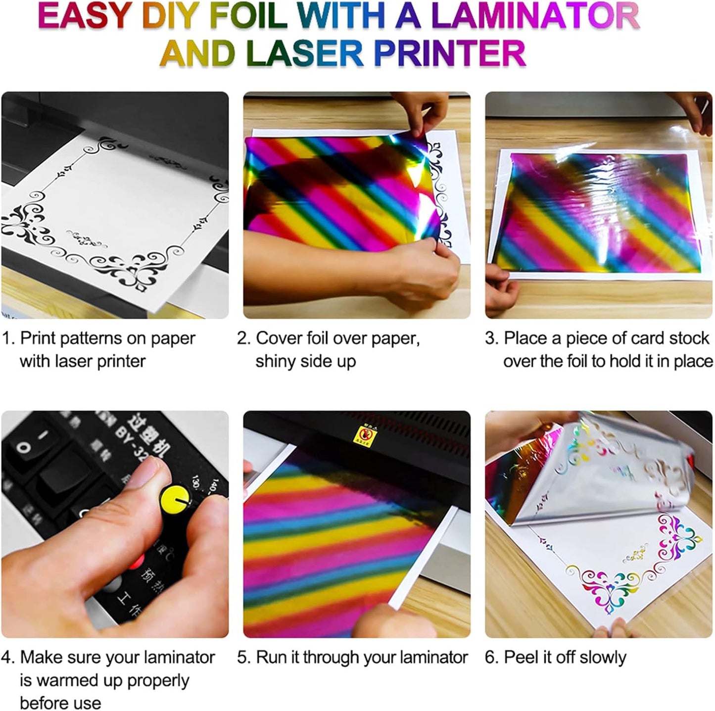 Briartw 20x29cm Hot Foil Paper 50 Sheets Pack Toner Reactive Foil Hot Stamping Foil Paper by Laser Printer and Laminator for Scrapbooking Craft Cardmaking DIY Album (Laser Silver Glitter, 50 Sheets)