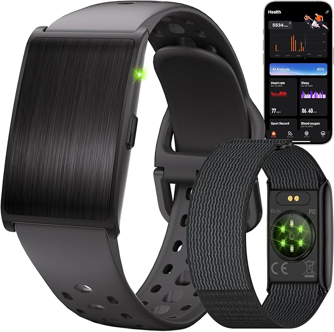 iSo Tech Smart Bracelet for Men Women, Activity Health Fitness Trackers with 60-Day Battery Life, 24/7 Continuous Heart Ra...