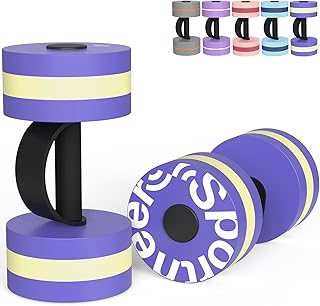 Sportneer Water Weights Aquatic Exercise Dumbbells Water Dumbbell Aerobics Workouts Set of 2 EVA Foam Pool Weights Dumbbel...