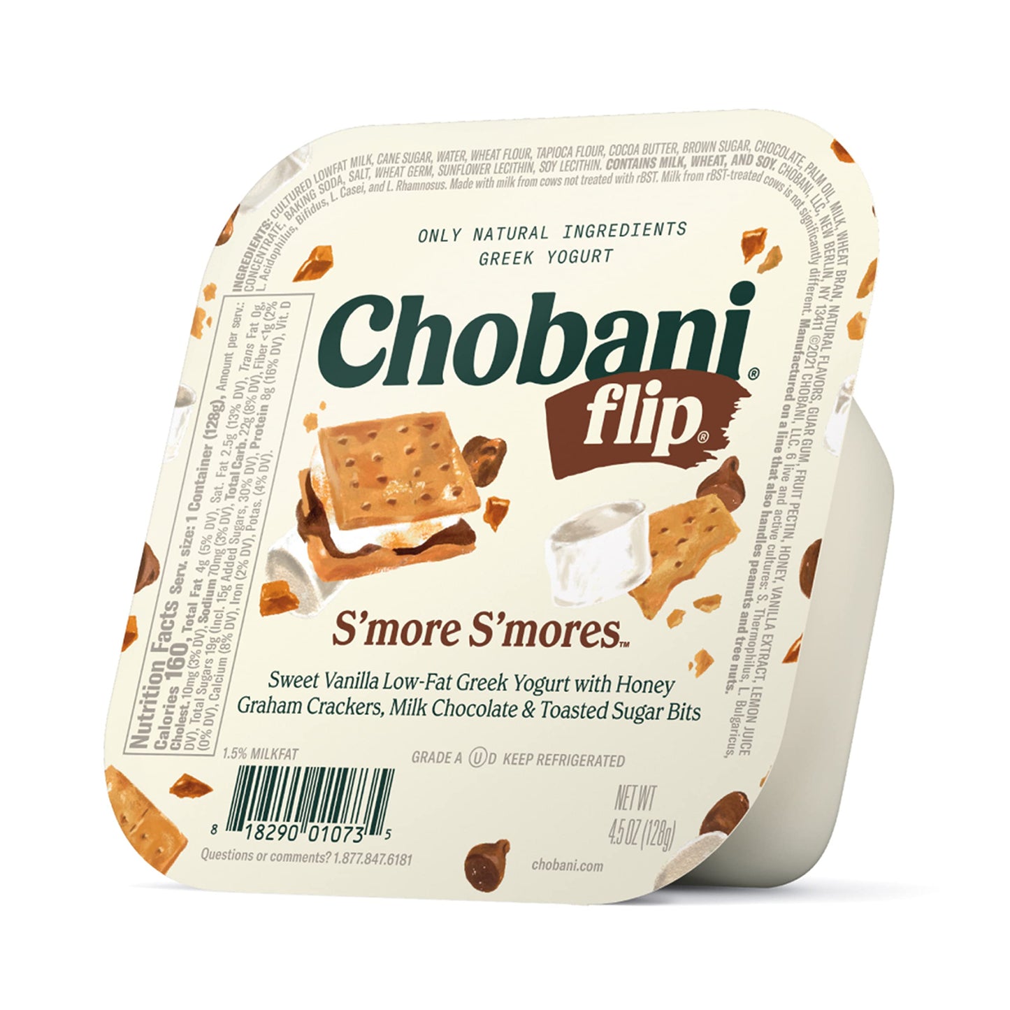 Chobani Flip Low-Fat Greek Yogurt Chocolate Smore Smores 4.5oz