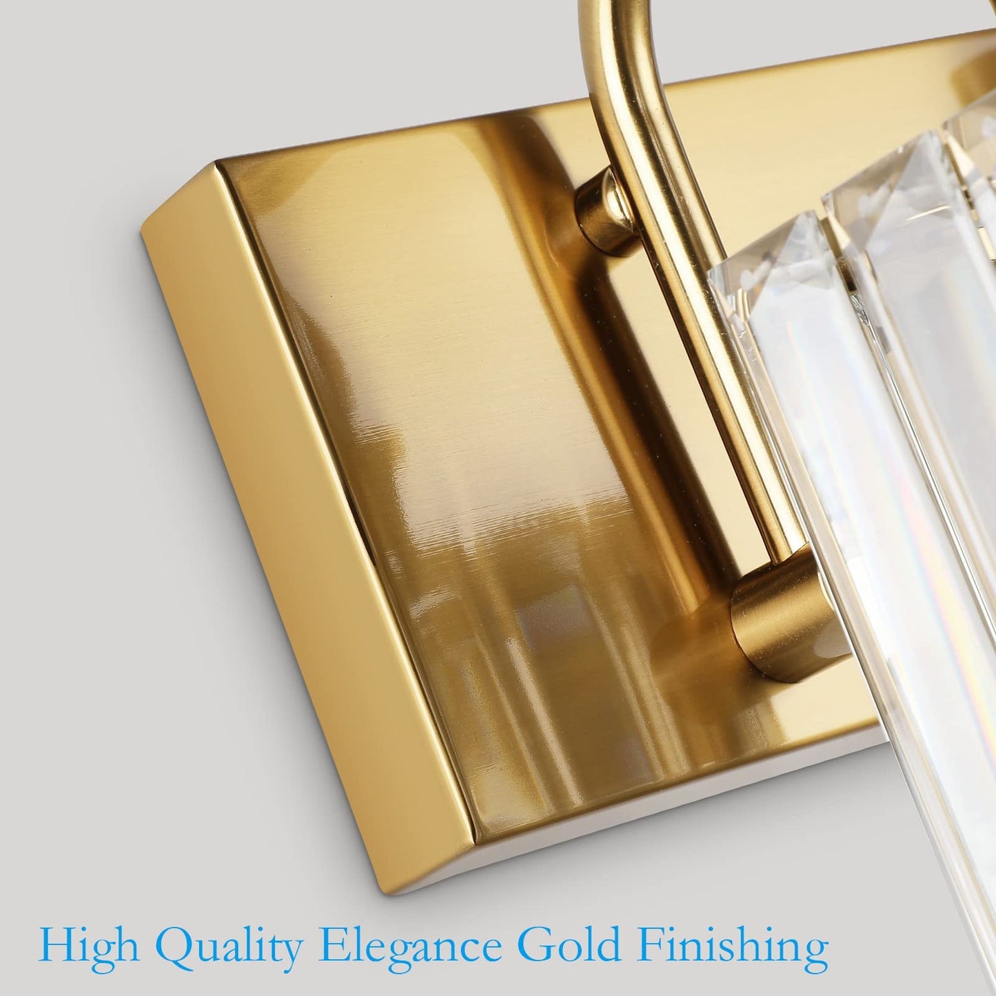 Ralbay 3-Light Gold Crystal Bathroom Vanity Lights, 24 Modern Metal Fixture, Model 8606