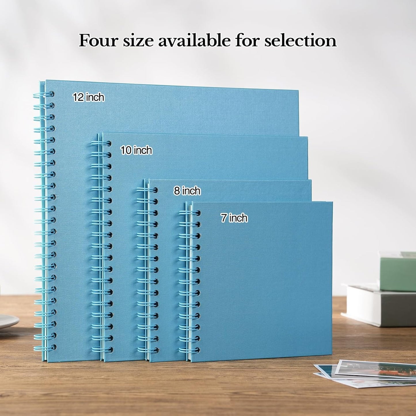 potricher 10 x 10 Inch DIY Scrapbook Album 40 Pages Hardcover Kraft Paper Scrap Book Photo Albums Memory Book for Wedding and Anniversary Family (Blue, 10 Inch)