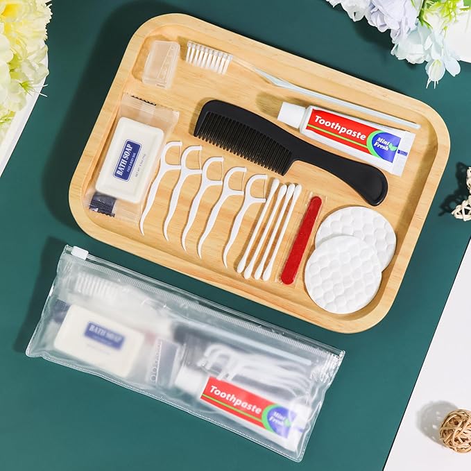 25 Sets Personal Hygiene Kit Bulk, Disposable Toothbrushes with Toothpaste Floss Comb Soap Cover and Vanity Kit, Toiletry Kits Homeless Supplies Bulk for Women,Men,Travel,Homeless