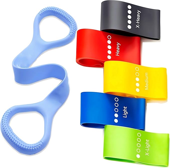 Resistance Bands for Working Out 6 Pack Resistance Bands for Arms,Elastic Pilates Flexbands for Physical Therapy Yoga, Str...