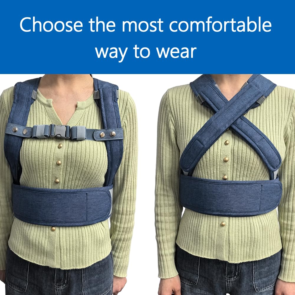 WoodyKnows Side-Sleeping Backpack, New Version with Touch Fastener Tape & Chest Strap, Sleep Position Trainer, Alleviates Snoring Caused by Throat Issues (Large)