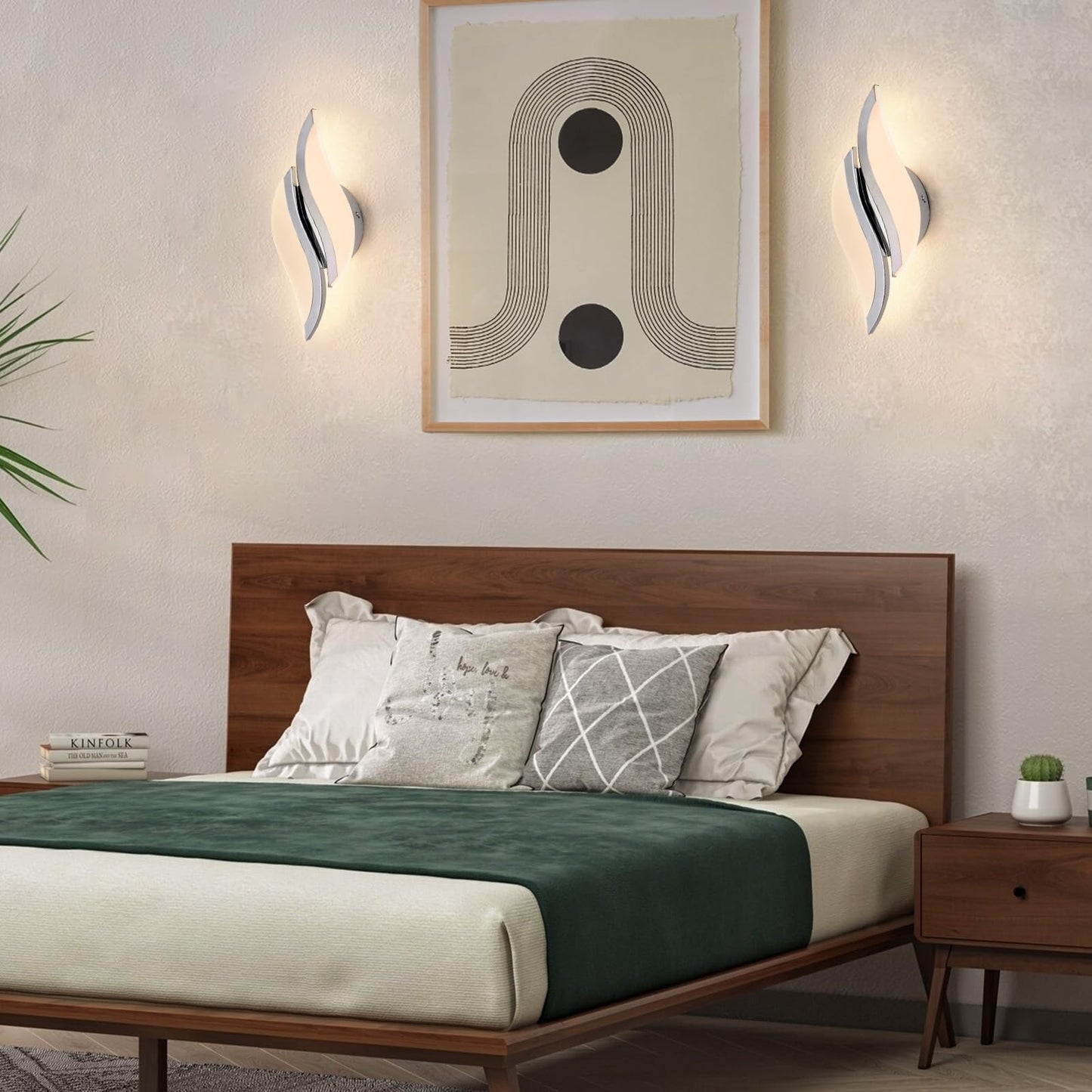 Caneoe Modern Led Wall Sconce 3000K Warm White Indoor Wall Light Fixtures Acrylic Wall Sconce Lighting For Living Room Bedroom Bedside Bathroom Hallway Stairway Wall Lamp (Chrome  1 Pack  3000K)