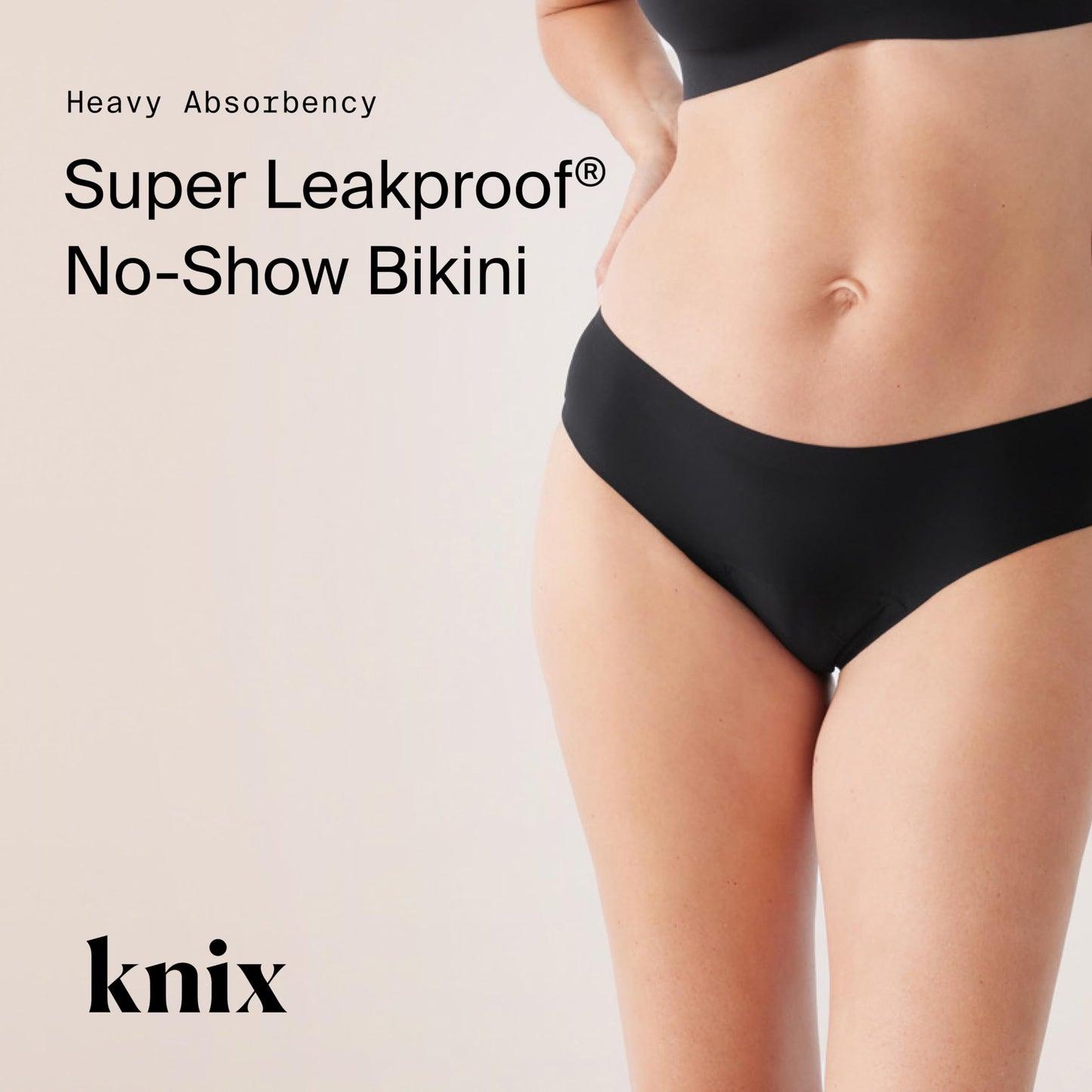 KNIX Super Leakproof Bikini - Period Underwear for Women - Machine Washable, Reusable - Black, X-Large (1 Pack)