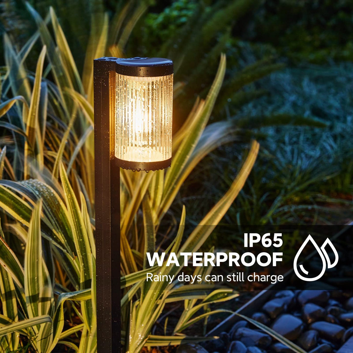 ELECLINK Solar Pathway Lights Outdoor, 4 Pack, Warm White, IP65 Waterproof, Model DC-309-4, Super Bright, Up to 12 Hours