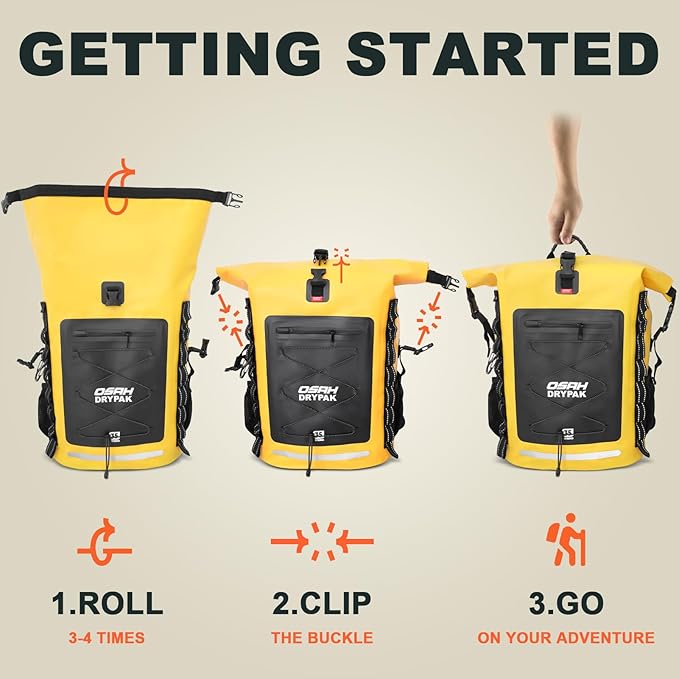 Waterproof Backpack Dry Bag 35L/55L – Heavy Duty Roll-Top Hiking Backpack for Travel, Kayaking, Boating, Camping, Rafting and Fishing