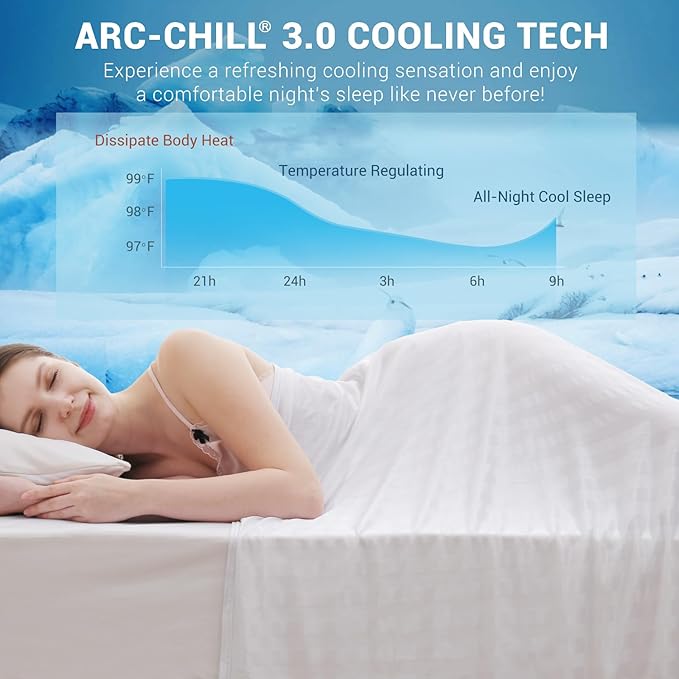 Elegear Revolutionary Cooling Blanket Queen, Absorbs Heat to Keep Body Cool for Night Sweats, Double Sided Arc-Chill3.0 Cool Fiber Q-Max>0.5, Lightweight Summer Cold Blankets Sleeping 79" x 86"