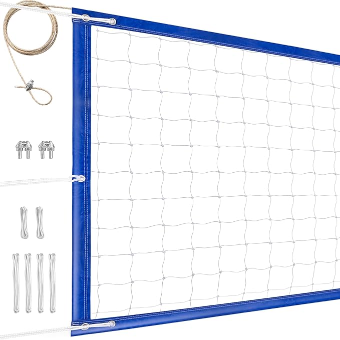 YUXUXU Professional Volleyball Net Outdoor Heavy Duty, All Weather Enhanced, Extended Stainless Steel Cable, Extra Thick B...