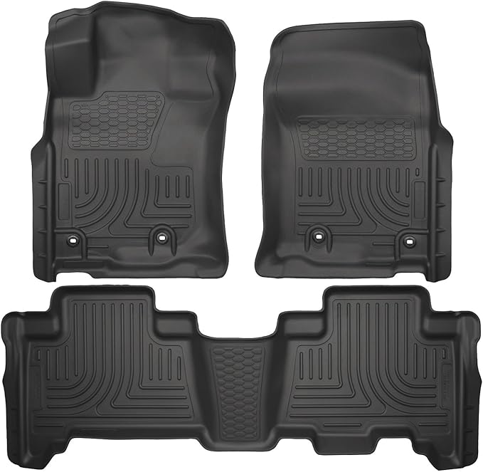 Husky Liners Weatherbeater Floor Mats | Fits 2013 - 2024 Toyota 4Runner; 2014 - 2024 Lexus GX460 | Front & 2nd Row, 3-pc B...