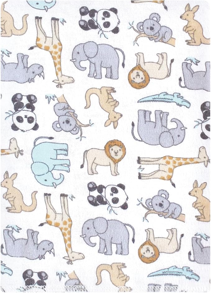 Luvable Friends Hudson Baby Flannel Burp Cloths 12pk, Kangaroo Pastel