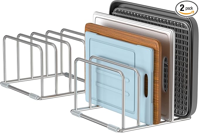 Cutting Board Stand, Cutting Board Rack, Cutting Board Organizer Stainless Steel, Cutting Board Holder for Countertop, Chopping Board Holder (2 Pack)