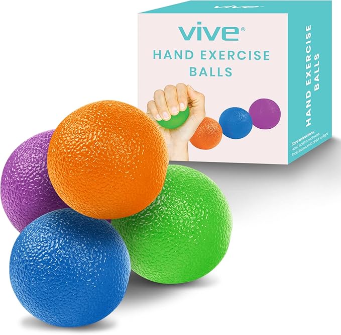 Vive Squeeze Balls for Hand Therapy, Exercise, Arthritis (w/ Rehab Video App) - Grip Strengthener Occupational Equipment f...