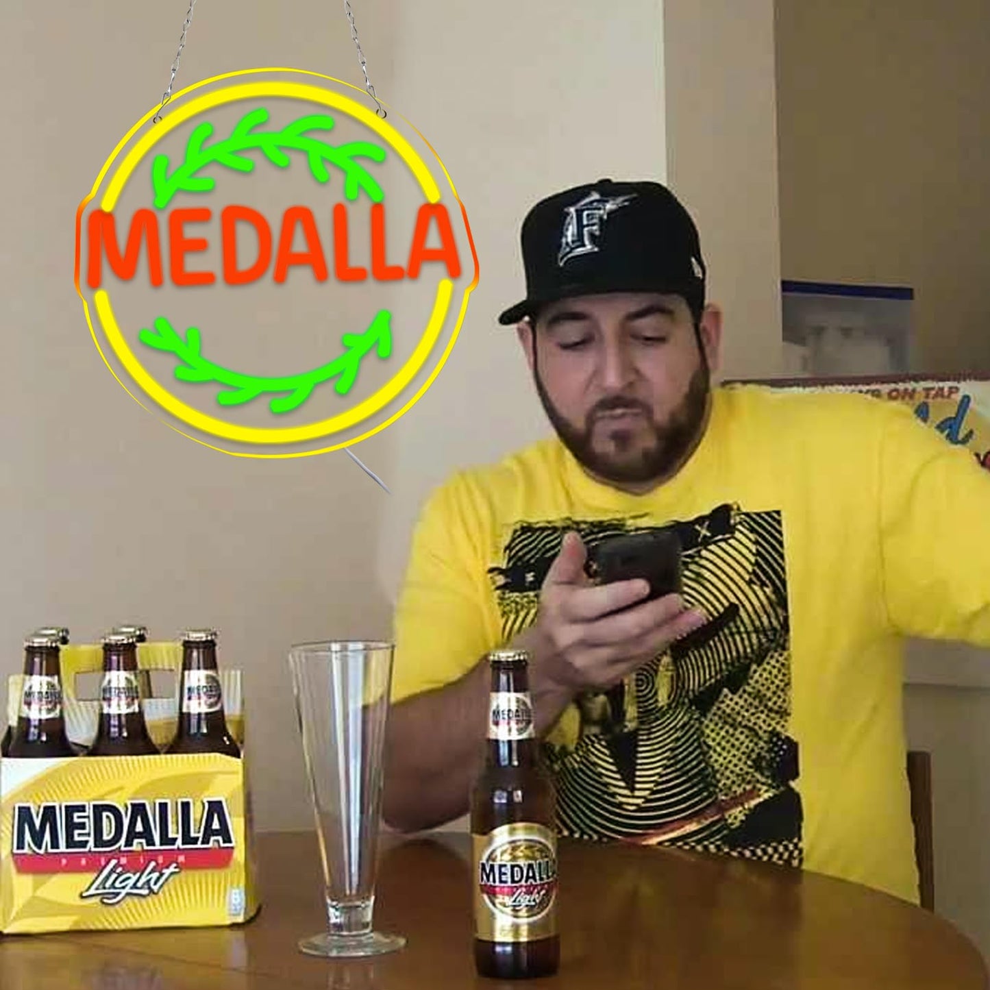 Wonderfullife malt-inspired Light Neon Signs For Medalla In Bar Pub Club Or Garage Bright Led Light For Home Bar And Man Cave Decor Wall Art Lighting For Restaurant Easy Hanging.