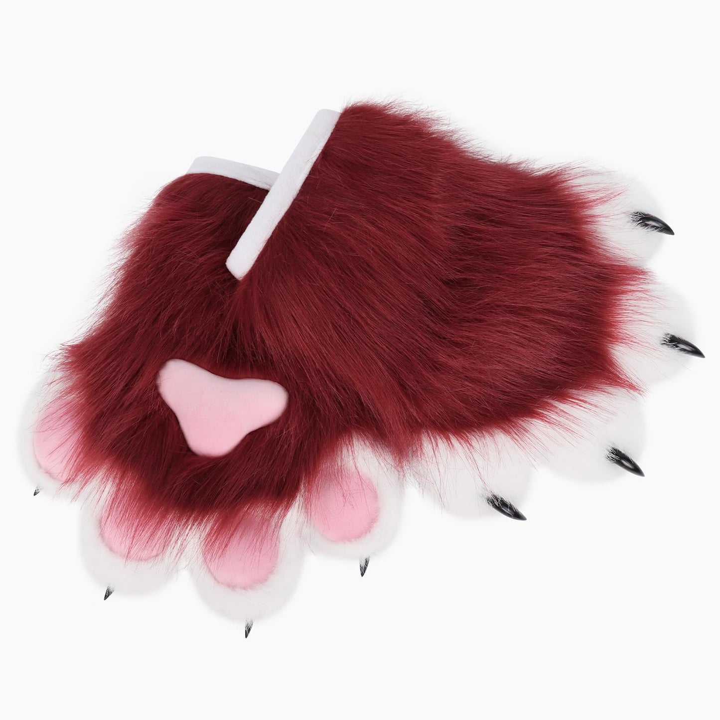 HAOAN Furry Faux Fur Fox Cat Paws Gloves Animal Fursuit Mittens Halloween Christmas Cosplay Costume Props