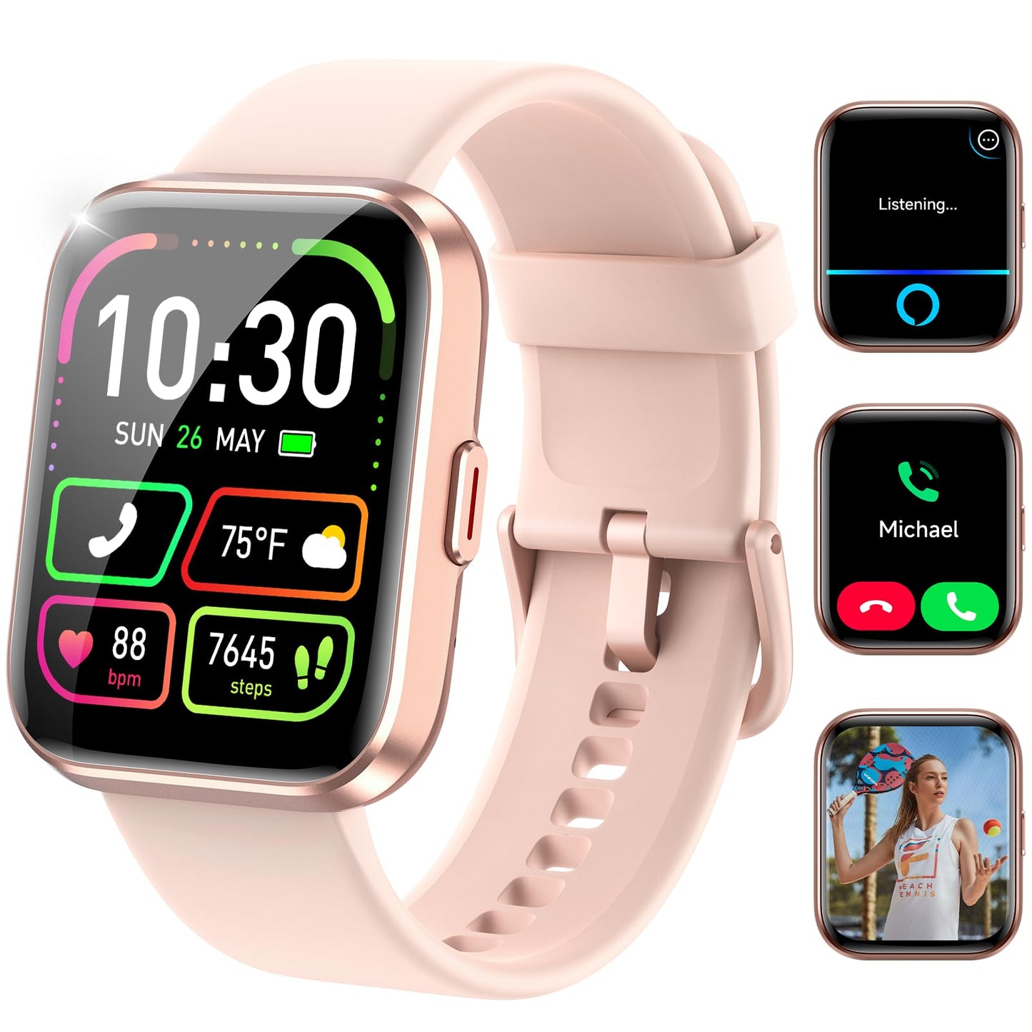 Smart Watches for Women and Men - Smart Watch Compatible for iPhone Android Phone,Alexa,Call & Notification Alerts,Heart Rate & Sleep Monitor,3 ATM Waterproof 1.83 Inches Fitness Tracker