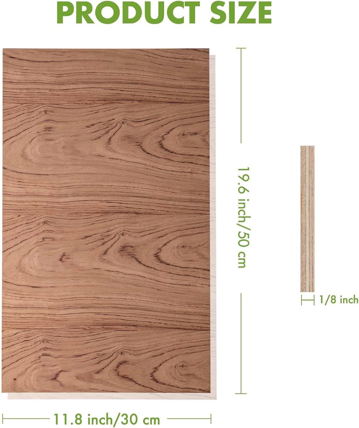 ROBOTIME 3mm Plywood for Laser Cutting, 6 Pcs Bubinga 1/8 Plywood Sheets, Crafting Wood for DIY Projects, Thin Bubinga Wood Sheets Laser Engraving Material, 12"x20"