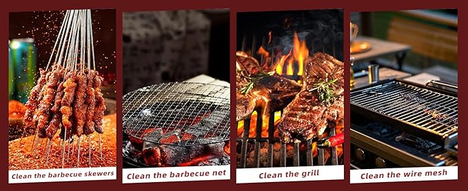 Grill Brush and Grill Brush for Outdoor Grill ，Scraper Extra Strong BBQ Cleaner Accessories Safe Wire Bristles Barbecue Triple Scrubbers Cleaning Brush for Gas/Charcoal Grilling Grates Wizard Tool