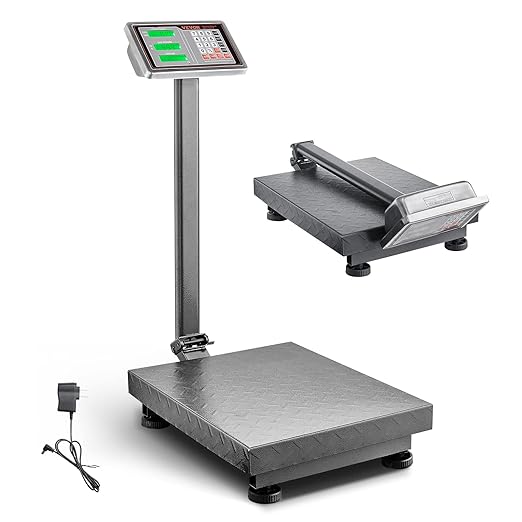 VEVOR Computing Digital Platform Scale, 660 lbs Load, 0.1 lbs Accuracy Computing Floor Scale with LB/KG, Tare, Price Calcu...