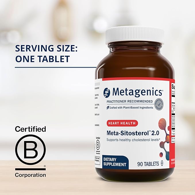 Metagenics Meta-Sitosterol 2.0 - for Cholesterol Already in a Normal Range* - Plant Sterol Complex - with Folate - Dietary Supplement - Gluten-Free - Vegetarian - 90 Tablets