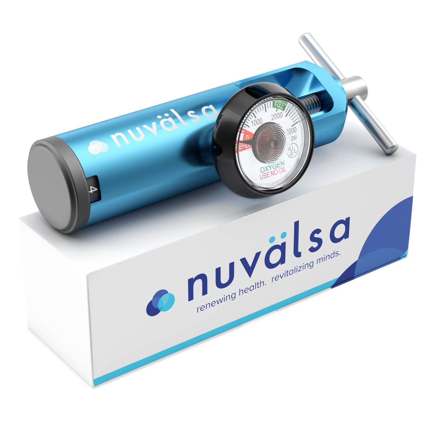 Nuvälsa Ozone Therapy Low Flow Oxygen Regulator – Easy to Use – Works with Ozone Generators – Compatible with Oxygen Cylinders up to 3,000 PSI – T-Handle Connection – CGA 870