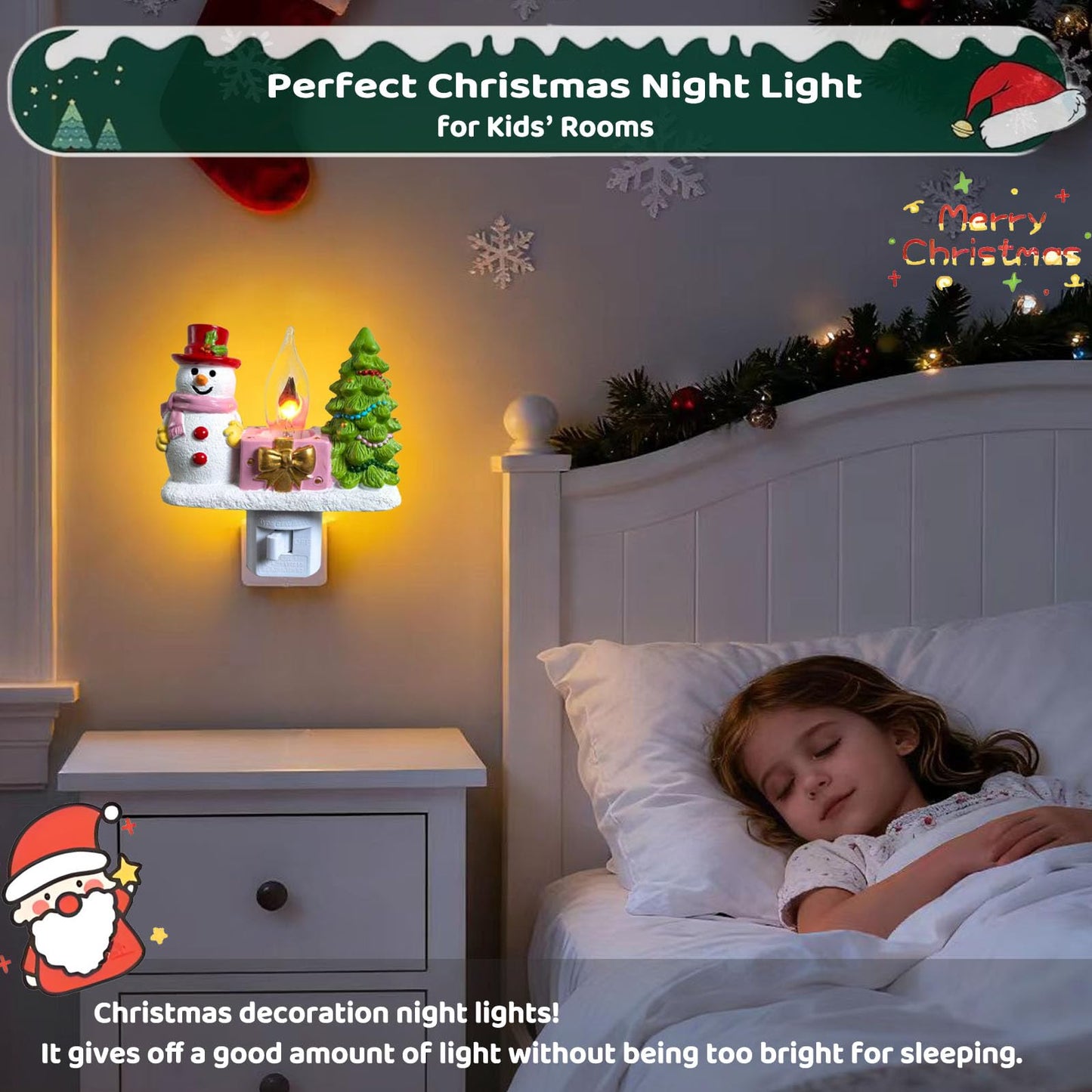 Nlaa Christmas Campfire Flickering Nightlight Cute Polyresin Swivel Plug Flickering Nightlight Plug-In Figurine Lamp For Holiday Decor  Indoor Campfire Night Light With Flicker Bulb Figurine Light