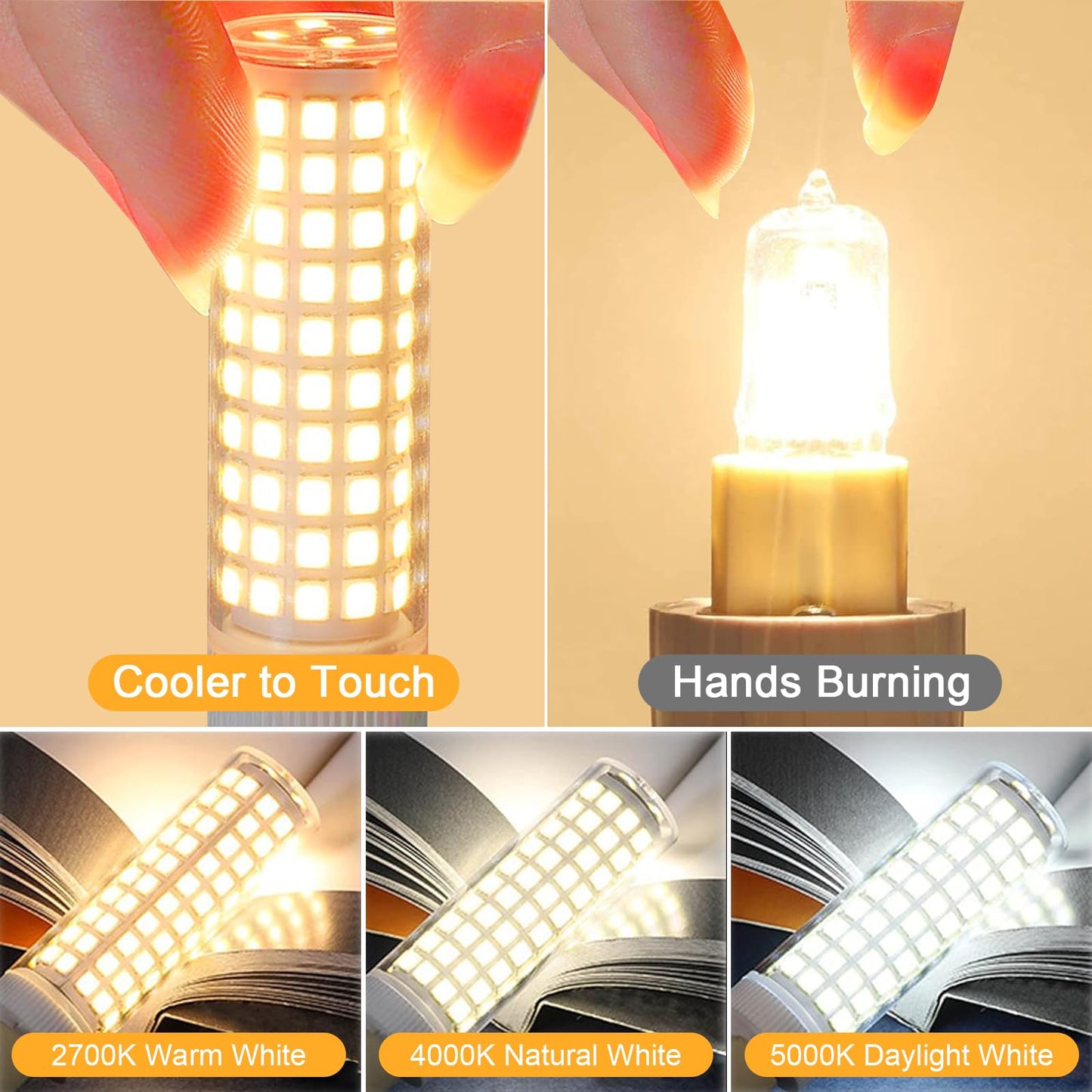 Dumiloo G9 Led Bulb 6W 60W Halogen Equivalent 2700K Warm White High Brightness 600Lm  Ac120V T4 G9 Bulbs With Long Lifespan For Chandeliers Home Lighting G9 Bi-Pin Ceramic Base Non-Dimmable 6 Pack