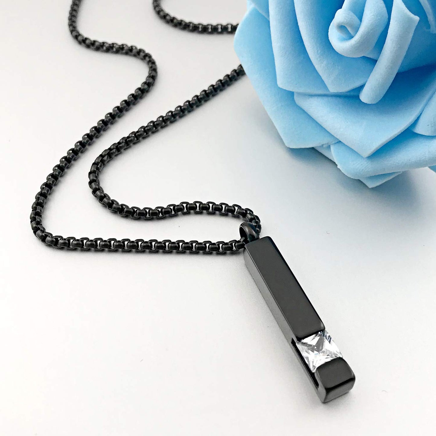 YOUFENG Urn Necklaces for Ashes Birthstone Cube Urns for Human Ashes Memorial Cremation Urn Locket Keepsake Ashes Jewelry (April