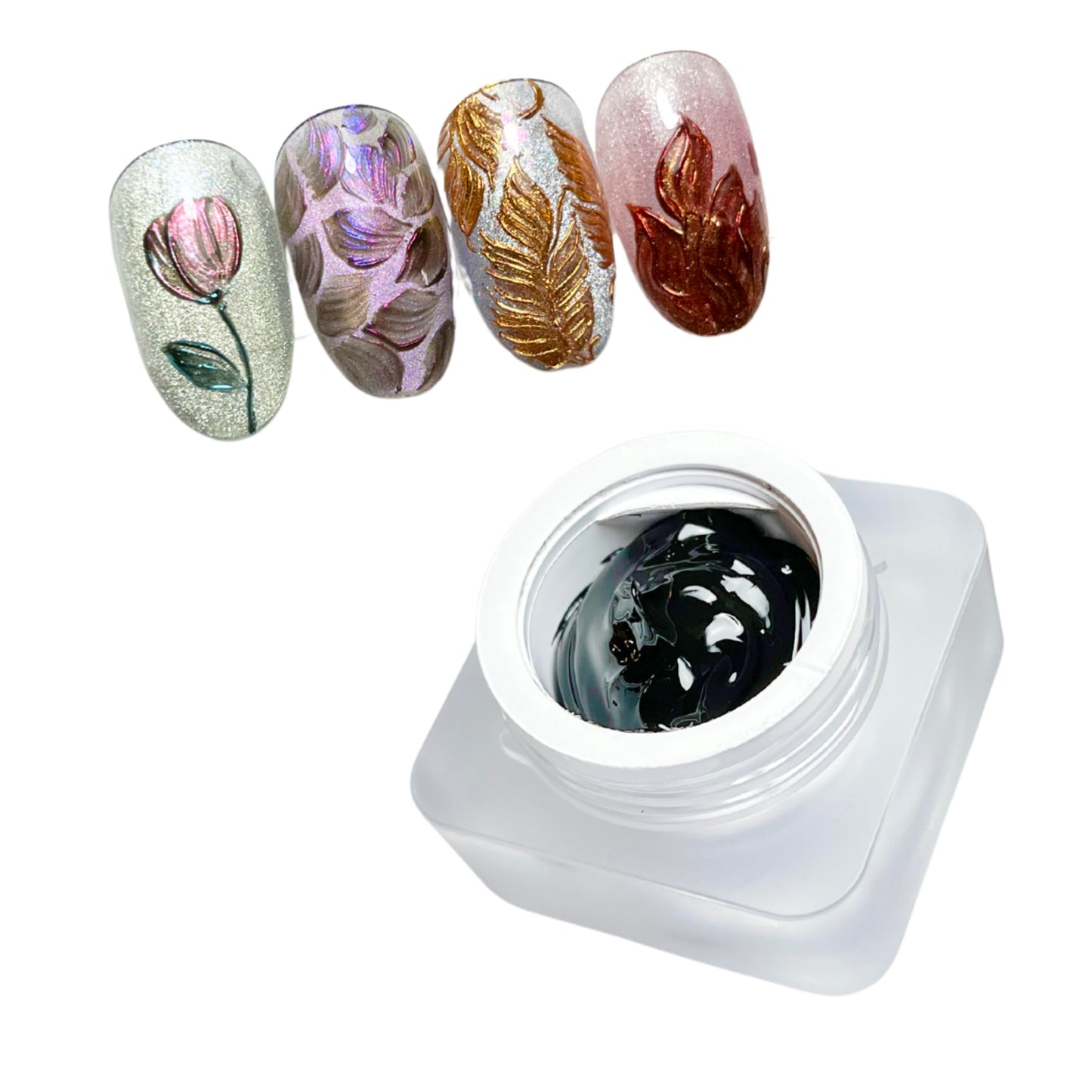 Nail Gel polish sculpture gel 5g black in colour clear stroke non wipe chrome applicable DIY at home embossed painting gel Nail