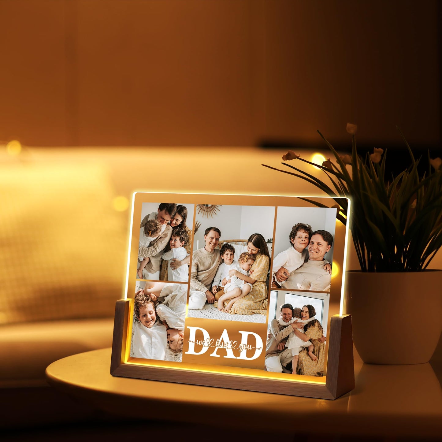 Maiwell Personalized Fathers Day Birthday Gifts From Daughter Son Kids Wife  Custom Light Up Picture Frame With Photo  Customized Best Dad Ever Gifts For Dad Husband Men Christmas Anniversary