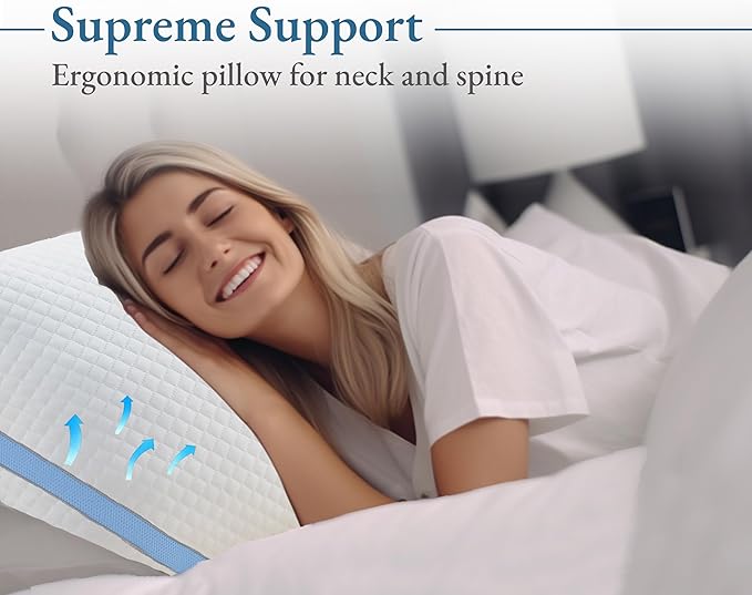 California Design Den Luxury Queen Size Pillow - Adjustable Loft Memory Foam - Soft Down Alternative - Cooling Luxury Hotel Pillows for Back, Stomach or Side Sleepers - Medium Soft, CertiPUR-US