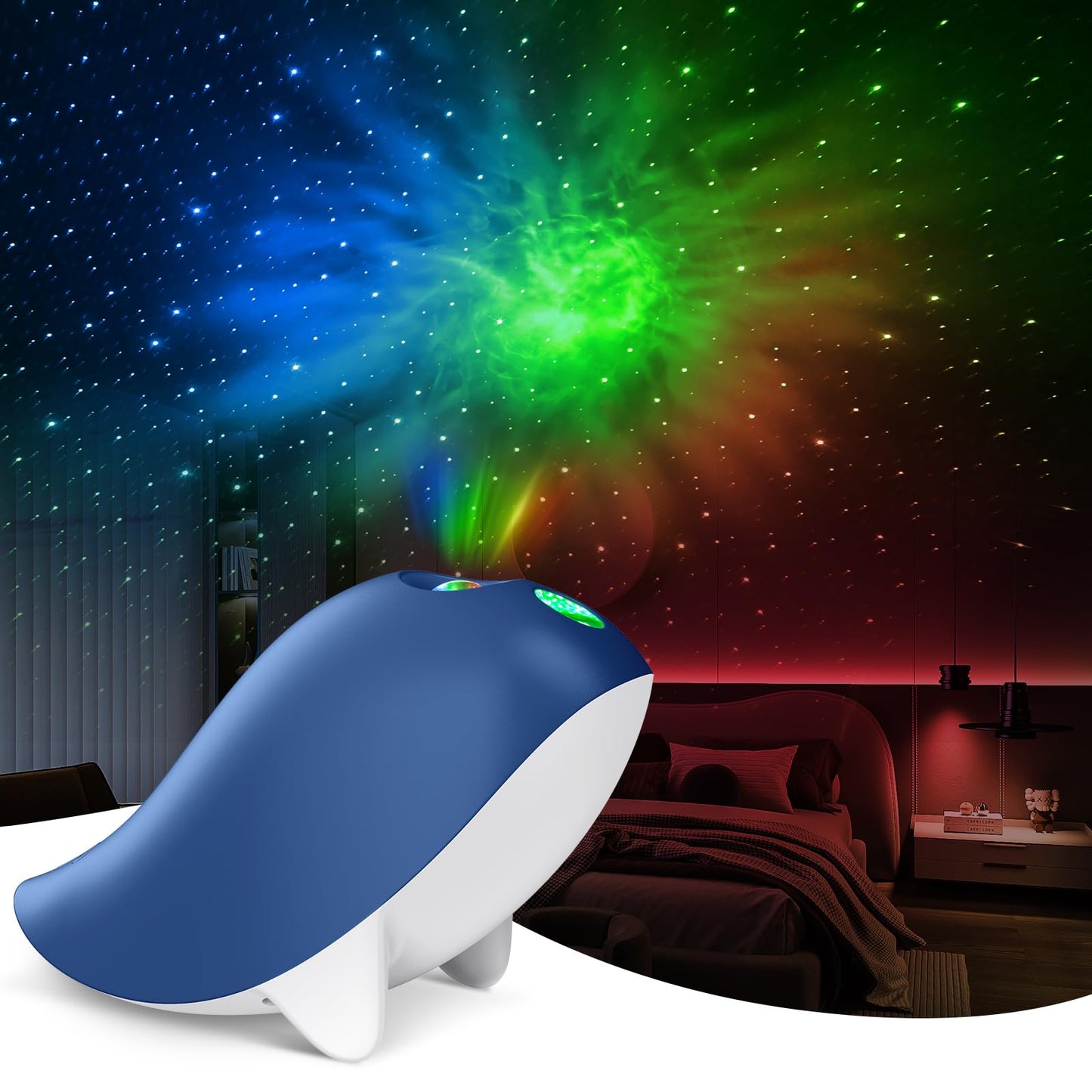 DEEHIX Star Projector Bedroom Bedside Lamps, Night Light for Kids Ceiling Starry Sky Projection lamp bedroom decor led Lights fo