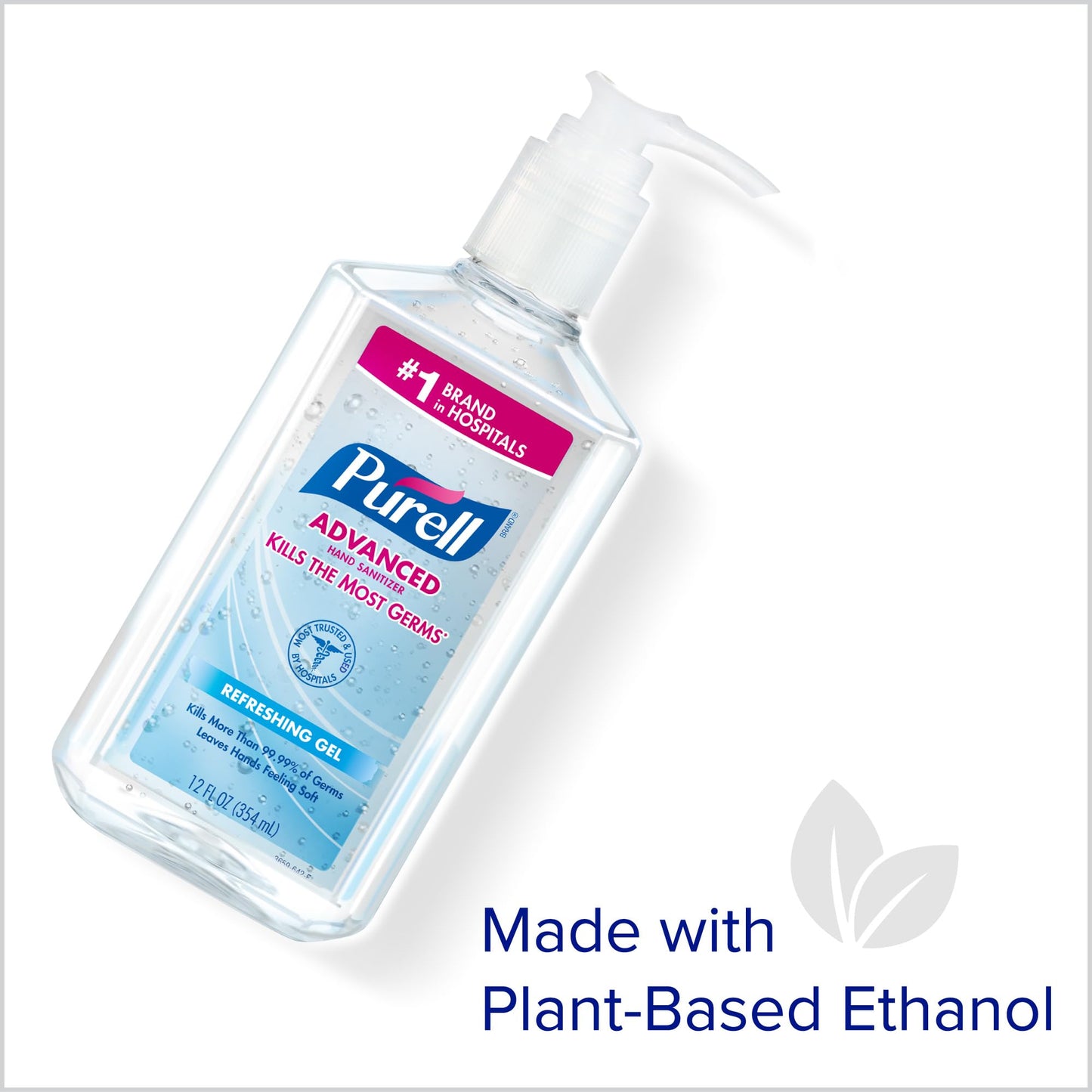 PURELL Advanced Hand Sanitizer Refreshing Gel, Clean Scent, 12 fl oz Pump Bottle (Pack of 12) - 3659-12