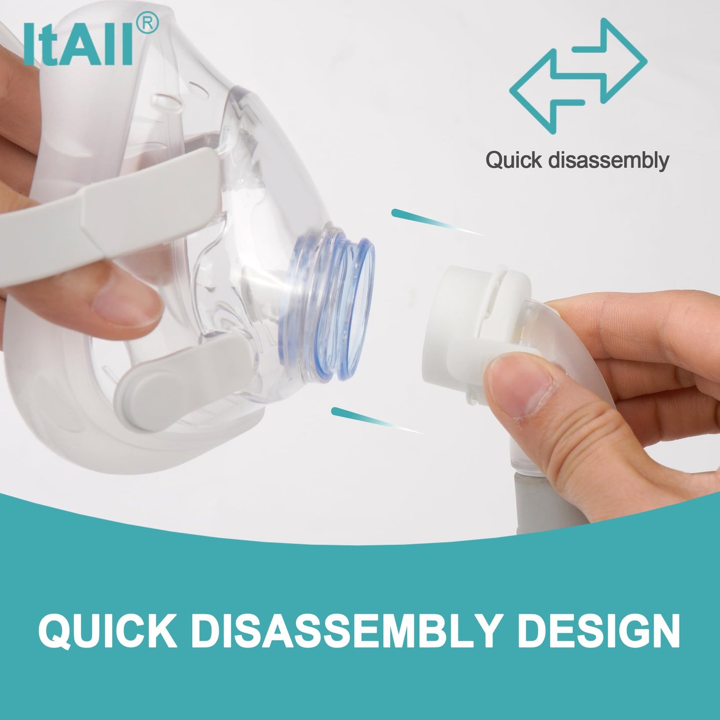 Replacement Headgear & Frame& Elbow Assembly Compatible with Airfit F20, Full Set of Replacement Kit Compatible with F20，Comfortable Fit & Perfect Seal without Noise, ItAll Supplies