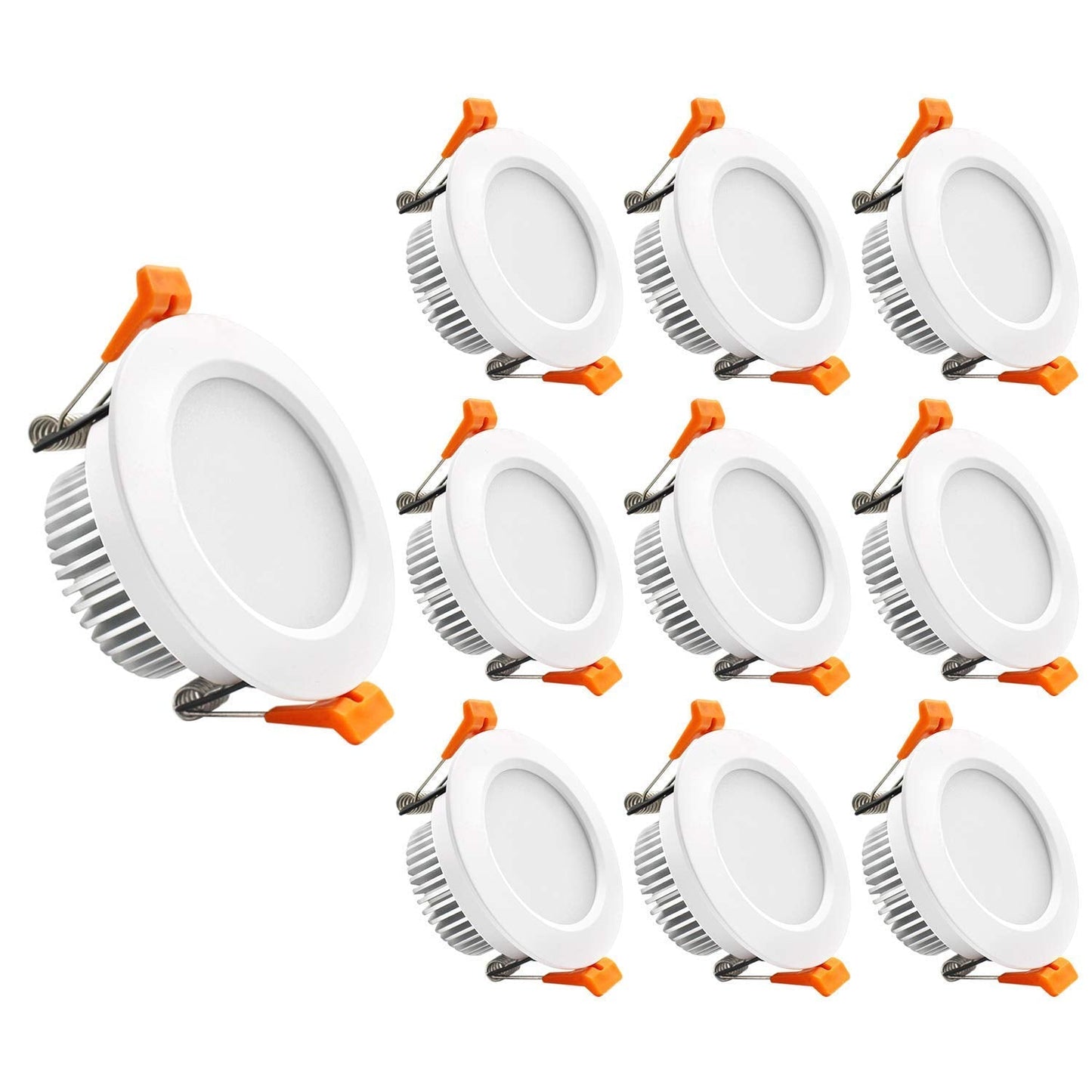 Ygs-Tech 3.5 Inch Led Recessed Lighting  Dimmable Downlight 7W(55W Halogen Equivalent)  Cri80  3000K Warm White  Ceiling Light With Led Driver(10 Pack)