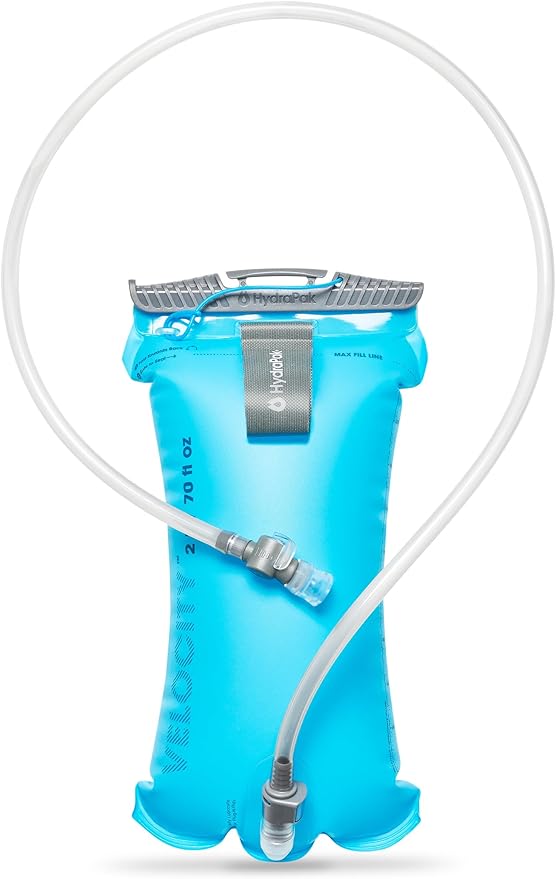HydraPak Velocity Hydration Reservoir (1.5L or 2L), Slim Profile Water Bladder, Self-Sealing Bite Valve, Leak Proof, Rever...